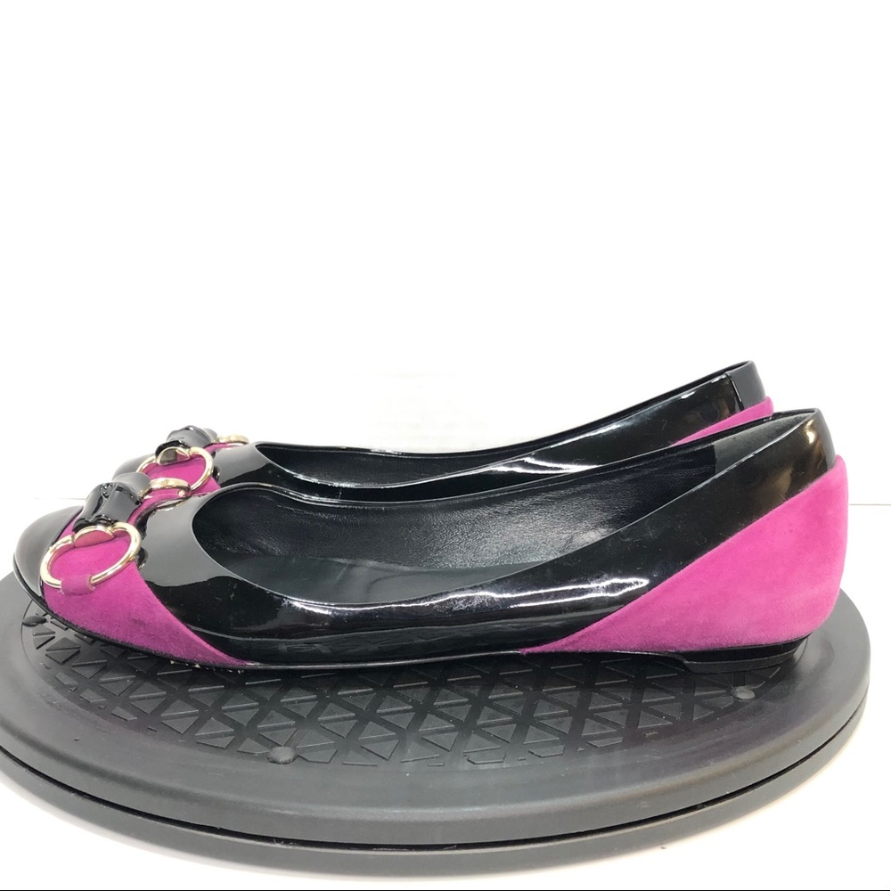 Gucci Bicolor Horsebit Bamboo Ballet Flats